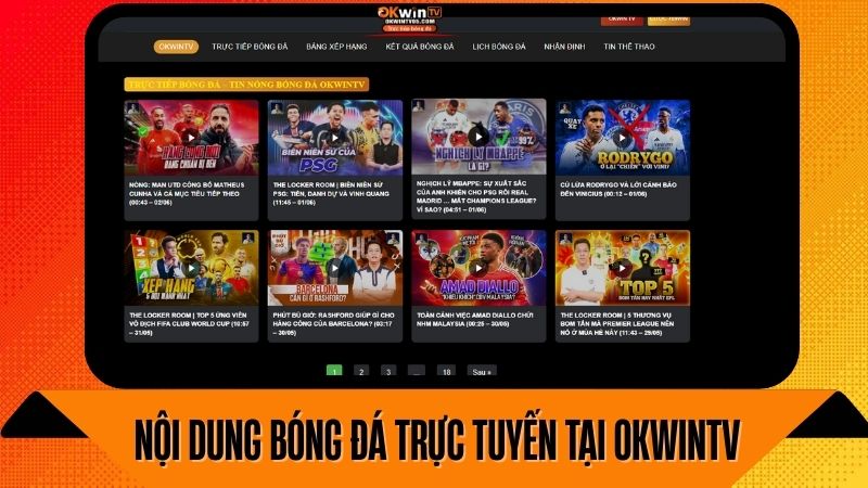 Nội dung trực tiếp bóng đá tại OKWINTV – nền tảng xem bóng đá số 1 Việt Nam